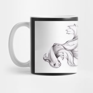 Aquatic Angel - Betta/Siamese Fighting Fish Charcoal Drawing Mug